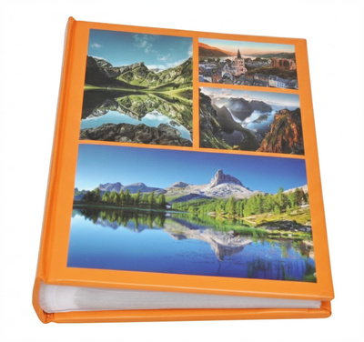 Album na zdjęcia w rozmiarze 10x15 cm - 200 zdjęć do wsuwania - JUN - Pomarańczowy  - widoki - góry