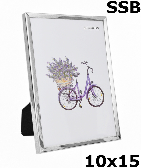 Ramka na zdjęcia w rozmiarze 10x15cm aluminiowa  srebrna/chromowana - ssb10