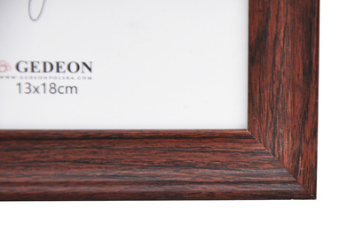 Ramka na zdjęcia drewnopodobna - naturalna - format 13x18 cm- kolor brązowy - G413 - szklana szybka