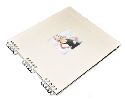 Album tradycyjny SP-761 CANVAS - Spirala - Kremowy - CZARNE KARTY