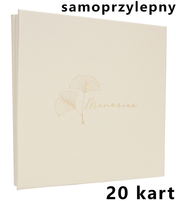 Album na zdjęcia pod folię - samoprzylepny 20 kart ART 59- Czarny - tworzywo - złoty napis MEMORIES - nitowany