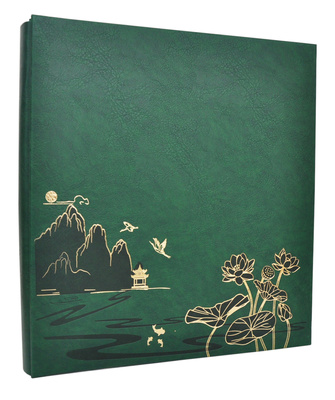 Wyrafinowany Album na 500 zdjęć do wsuwania w formacie 10x15 cm - 10x15/500 LOTUS POND GREEN - szmaragdowozielony - ekoskóra
