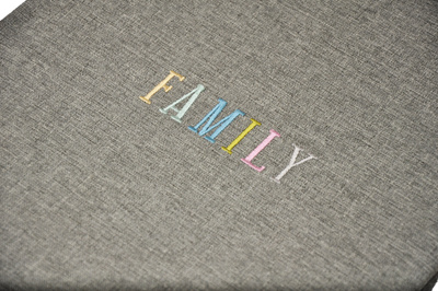 Album na zdjęcia do wklejania - tradycyjny DBCS20 ART97 - szary - Czarne karty - 40 kart 20 stron - materiałowa okładka