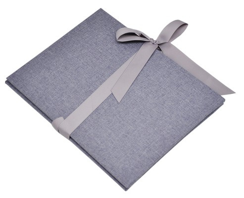 Album na zdjęcia harmonijka jamnik na 12 zdjęć w rozmiarze 13x18 cm -  LINEN GREY - Szary - materiał - płótno
