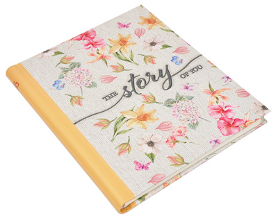 Album na zdjęcia pod folię - samoprzylepny 30 kart FLOWER STORY - Żółty - kwiaty
