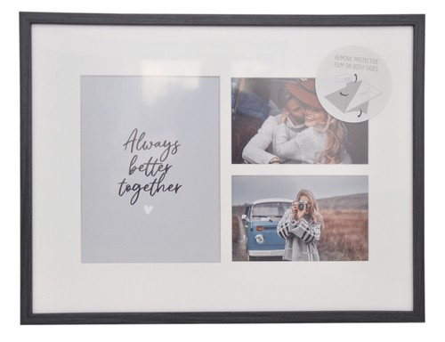 Ramka na zdjęcia w formacie 30x40cm lub galeria na 3 zdjęcia różnych rozmiarach (1- 15x21 cm oraz 2- 10x15 cm) - grafit