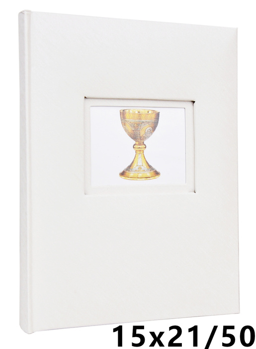 Album na zdjęcia na 50 zdjęć w rozmiarze 15x21 cm LOVE WHITE KOMUNIA - biały - KOMUNIJNY