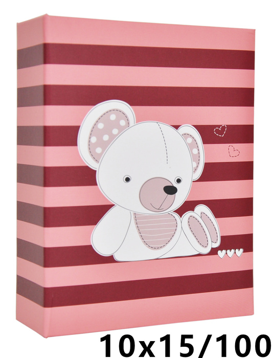 Album na 100 zdjęć w rozmiarze 10x15 cm do wsuwania - 10x15/100 art 9138 FUNNY - klejony - czarno-zielony - miś
