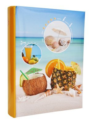 Album na 200 zdjęć do wsuwania w rozmiarze 10x15 cm SANDS Żółty widoczki - Wakacyjny motyw - wakacje ananas kokos drinki