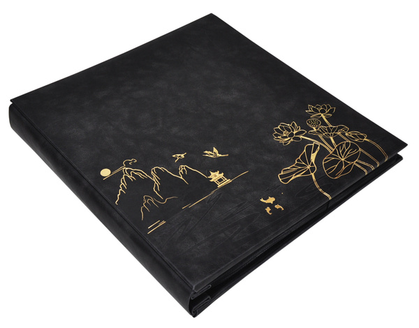 Wyrafinowany Album na 500 zdjęć do wsuwania w formacie 10x15 cm - 10x15/500 LOTUS POND BLACK - czarny - ekoskóra