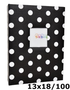 Album na 100 zdjęć do wsuwania w rozmiarze 13x18 cm - 13x18/100 DOTS - Czarny