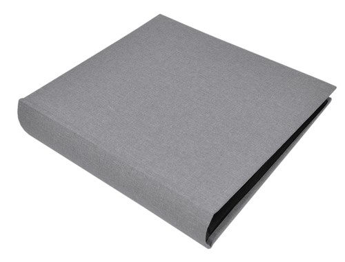 Album na zdjęcia do wklejania tradycyjny DBCL50 - LINEN GREY - Szary - 50 kart 100 stron - CZARNE KARTY