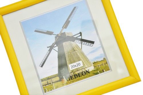 Ramka na zdjęcia w rozmiarze 20x20 cm Drewniana - kolor żółty - TH20
