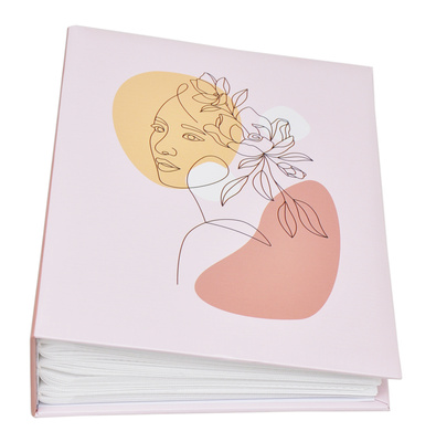 Album na zdjęcia 304 zdjęcia w rozmiarze 10x15 cm FACE - 10x15/304 - klejony - różowy - nowoczesny motyw