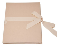 Album na zdjęcia harmonijka jamnik na 12 zdjęć w rozmiarze 15x21 cm -  LINEN CREAM - kremowy - materiał - płótno