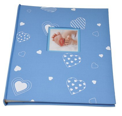 Album na zdjęcia do wklejania tradycyjny - DBCS20 - BABY HEART - Niebieski - Kremowe Karty