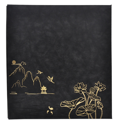 Wyrafinowany Album na 500 zdjęć do wsuwania w formacie 10x15 cm - 10x15/500 LOTUS POND BLACK - czarny - ekoskóra
