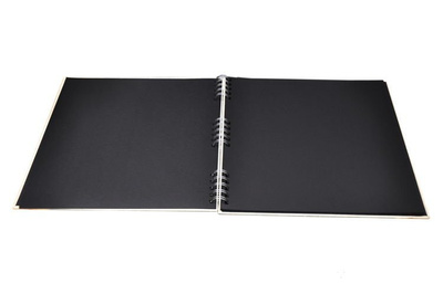 Album tradycyjny SP-761 CANVAS - Spirala - Kremowy - CZARNE KARTY
