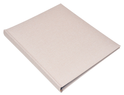 Album na zdjęcia do wklejania - tradycyjny DBCS20 LINEN CREAM - Kremowy - Czarne karty - 40 kart 20 stron - materiałowa okładka