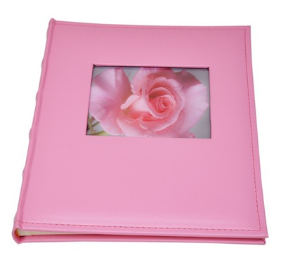 Album tradycyjny na zdjęcia do wklejania - DBCS20 PINK - różowy - 20 kart - 40 stron - Kremowe karty - ekoskóra
