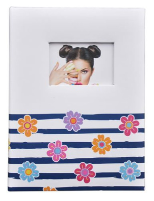 Album 10x15/100 9104 Shining Flowers - klejony - biało-granatowym