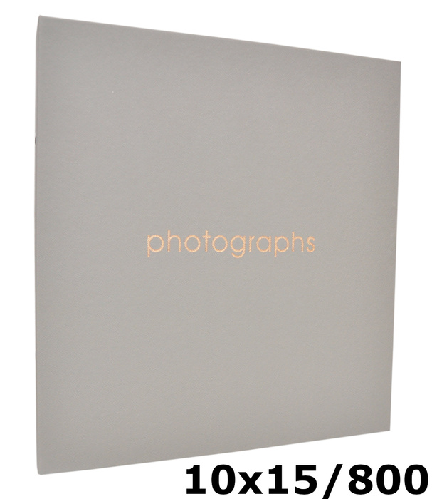 Album na 800 zdjęć do wsuwania w formacie 10x15 cm - 10x15/800 ART 18 - Szary - tworzywo - czarne kartki - segregator