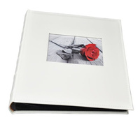 Album na zdjęcia do wklejania - tradycyjny - 50 kart 100 stron - DBCL50 WHITE - ecru - CZARNE KARTY