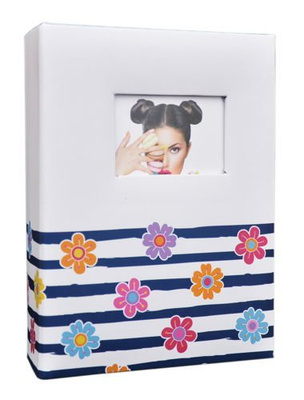 Album 10x15/100 9104 Shining Flowers - klejony - biało-granatowym