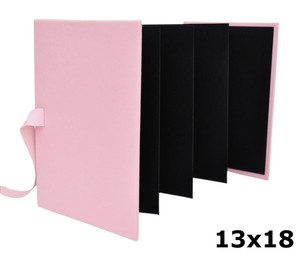 Album na zdjęcia harmonijka jamnik na 12 zdjęć w rozmiarze 13x18 cm - LAPORELLO - Różowy - struktura drewna