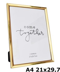 Ramka na zdjęcia w rozmiarze A4 21x29,7 cm - złota chromowana - szklana szybka - SSR21
