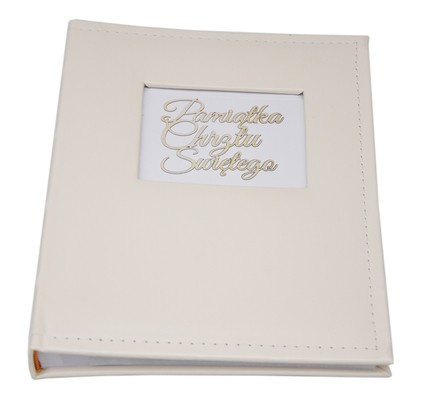 Album na zdjęcia w rozmiarze 15x21 cm - 50 zdjęć do wsuwania - WHITE - Ecru - Chrzest - Pamiątka Chrztu Świętego
