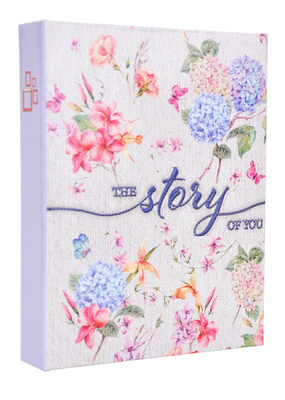 Album na zdjęcia do wsuwania zdjęcia w formacie 10x15 cm - Album na 36 zdjęć - FLOWER STORY - Fioletowo-kremowy