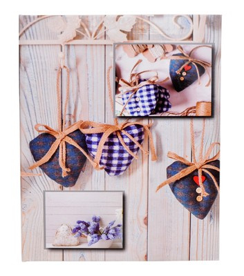 Album na 304 zdjęcia do wsuwania w rozmiarze 10x15 cm - 10x15/304 VINTAGE - brązowy - serca - klejony