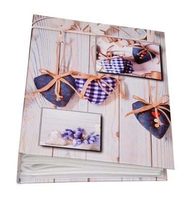 Album na 304 zdjęcia do wsuwania w rozmiarze 10x15 cm - 10x15/304 VINTAGE - brązowy - serca - klejony