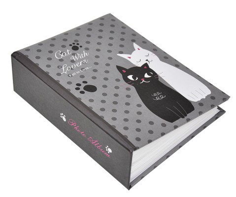 Album na 100 zdjęć do wsuwania w rozmiarze 10x15 cm - 10x15/100 BLACK&WHITE - Czarno-biały - kotki