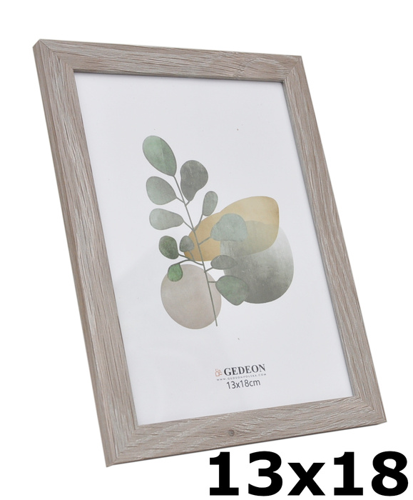 Ramka drewnopodobna - naturalna - format 13x18 cm- kolor beżowy - D1713