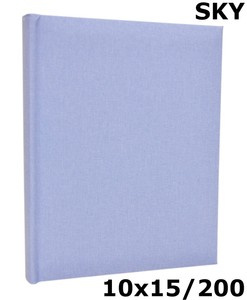 Album na zdjęcia w rozmiarze 10x15 cm - 200 zdjęć do wsuwania - LINEN - SKY - Błękitny - płótno