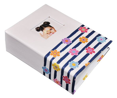 Album 10x15/100 9104 Shining Flowers - klejony - biało-granatowym