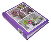 Album na zdjęcia w rozmiarze 10x15 cm - 200 zdjęć do wsuwania - FLORIDO - fioletowy - Kwiaty