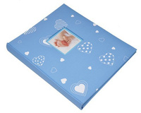 Album na zdjęcia do wklejania tradycyjny - DBCS20 - BABY HEART - Niebieski - Kremowe Karty