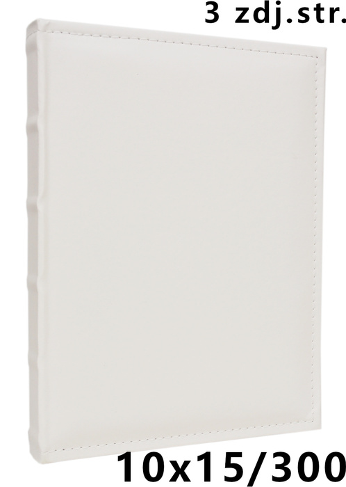 Album na 300 zdjęć do wsuwania 10x15/300 White - kremowy - ekoskóra - 3 zdjęcia na stronę