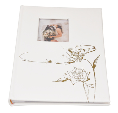 Album na zdjęcia w rozmiarze 15x21 cm - 50 zdjęć do wsuwania - MOMENT 05 - Ecru - złoty nadruk