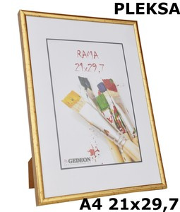 Ramka na zdjęcia w formacie A4 21x29,7cm - Złota - stare złoto - PLEKSA - dyplomowa