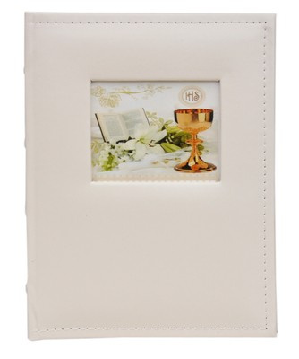 Album na zdjęcia w rozmiarze 15x21 cm - 50 zdjęć do wsuwania - WHITE - Ecru - komunia