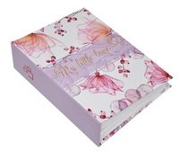 Album na 100 zdjęć w rozmiarze 10x15 cm do wsuwania - 10x15/100 FLORID  - klejony - biało różowy - kwiaty