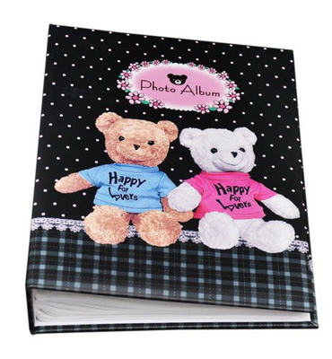 Album na 200 zdjęć do wsuwania - zdjęcia w rozmiarze 10x15 cm 10x15/200 BEARS - Czarny - miś misie