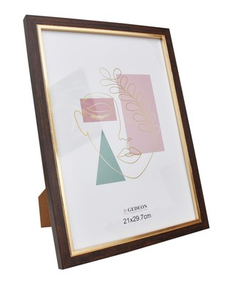 Ramka na zdjęcia w formacie A4 21x29,7 cm - kolor brązowy - WK21 drewnopodobna - naturalna - okleinowana