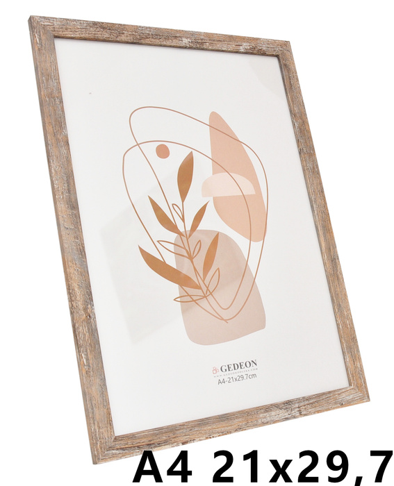Ramka drewnopodobna - naturalna - format A4 21x29,7 cm- kolor postarzany naturalny - D2121