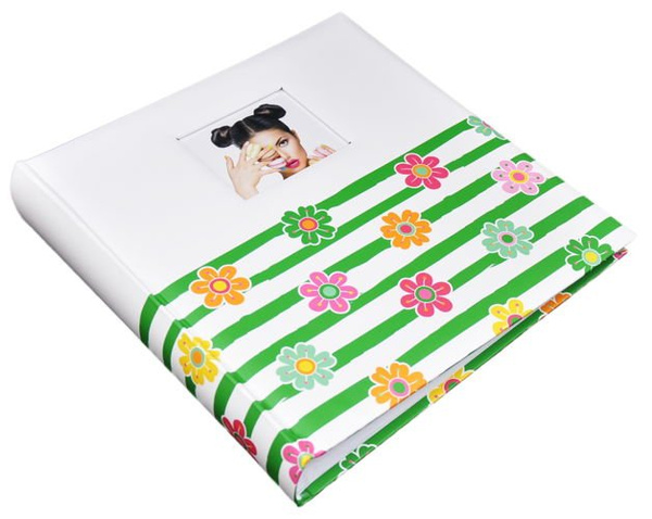 Album tradycyjny 50 kart - 5104 Shining Flowers - biało-zielony- Białe karty