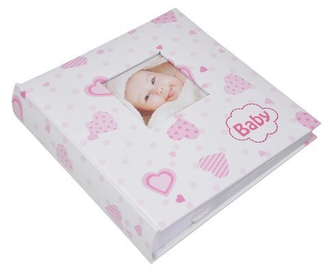 Album na 200 zdjęć w rozmiarze 10x15 cm - do wsuwania - 2071 LOVELY HEARTS - Różowy - serduszka